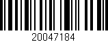 Código de barras (EAN, GTIN, SKU, ISBN): '20047184'