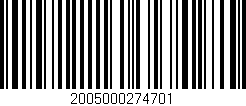 Código de barras (EAN, GTIN, SKU, ISBN): '2005000274701'