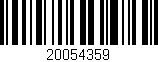 Código de barras (EAN, GTIN, SKU, ISBN): '20054359'