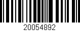 Código de barras (EAN, GTIN, SKU, ISBN): '20054892'