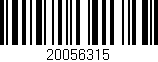 Código de barras (EAN, GTIN, SKU, ISBN): '20056315'