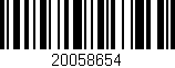 Código de barras (EAN, GTIN, SKU, ISBN): '20058654'