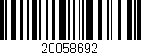 Código de barras (EAN, GTIN, SKU, ISBN): '20058692'