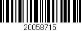 Código de barras (EAN, GTIN, SKU, ISBN): '20058715'