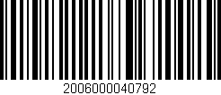 Código de barras (EAN, GTIN, SKU, ISBN): '2006000040792'