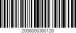 Código de barras (EAN, GTIN, SKU, ISBN): '2006000360128'