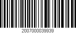 Código de barras (EAN, GTIN, SKU, ISBN): '2007000039939'