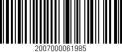 Código de barras (EAN, GTIN, SKU, ISBN): '2007000061985'