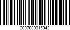 Código de barras (EAN, GTIN, SKU, ISBN): '2007000315842'