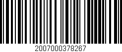 Código de barras (EAN, GTIN, SKU, ISBN): '2007000378267'