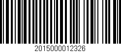 Código de barras (EAN, GTIN, SKU, ISBN): '2015000012326'