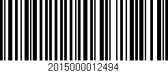 Código de barras (EAN, GTIN, SKU, ISBN): '2015000012494'