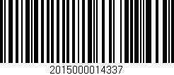 Código de barras (EAN, GTIN, SKU, ISBN): '2015000014337'