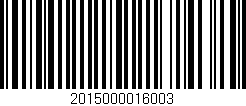 Código de barras (EAN, GTIN, SKU, ISBN): '2015000016003'