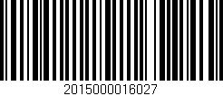 Código de barras (EAN, GTIN, SKU, ISBN): '2015000016027'