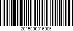 Código de barras (EAN, GTIN, SKU, ISBN): '2015000016386'