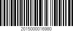 Código de barras (EAN, GTIN, SKU, ISBN): '2015000016980'