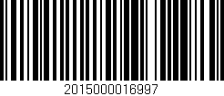 Código de barras (EAN, GTIN, SKU, ISBN): '2015000016997'