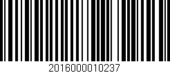 Código de barras (EAN, GTIN, SKU, ISBN): '2016000010237'