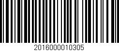 Código de barras (EAN, GTIN, SKU, ISBN): '2016000010305'