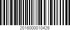 Código de barras (EAN, GTIN, SKU, ISBN): '2016000010428'