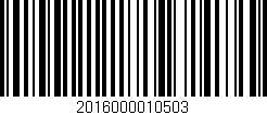 Código de barras (EAN, GTIN, SKU, ISBN): '2016000010503'