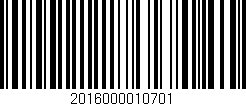 Código de barras (EAN, GTIN, SKU, ISBN): '2016000010701'