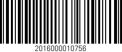 Código de barras (EAN, GTIN, SKU, ISBN): '2016000010756'
