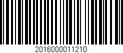 Código de barras (EAN, GTIN, SKU, ISBN): '2016000011210'