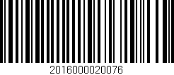 Código de barras (EAN, GTIN, SKU, ISBN): '2016000020076'