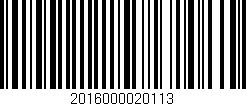 Código de barras (EAN, GTIN, SKU, ISBN): '2016000020113'