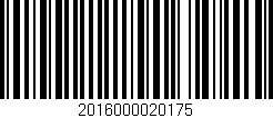 Código de barras (EAN, GTIN, SKU, ISBN): '2016000020175'