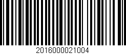 Código de barras (EAN, GTIN, SKU, ISBN): '2016000021004'