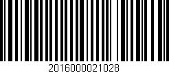 Código de barras (EAN, GTIN, SKU, ISBN): '2016000021028'