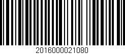 Código de barras (EAN, GTIN, SKU, ISBN): '2016000021080'