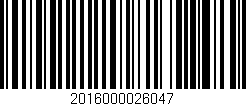 Código de barras (EAN, GTIN, SKU, ISBN): '2016000026047'