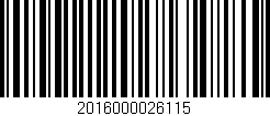 Código de barras (EAN, GTIN, SKU, ISBN): '2016000026115'