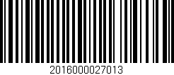 Código de barras (EAN, GTIN, SKU, ISBN): '2016000027013'