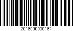 Código de barras (EAN, GTIN, SKU, ISBN): '2016000030167'