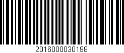 Código de barras (EAN, GTIN, SKU, ISBN): '2016000030198'