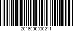 Código de barras (EAN, GTIN, SKU, ISBN): '2016000030211'