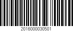 Código de barras (EAN, GTIN, SKU, ISBN): '2016000030501'