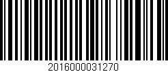 Código de barras (EAN, GTIN, SKU, ISBN): '2016000031270'