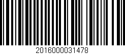 Código de barras (EAN, GTIN, SKU, ISBN): '2016000031478'