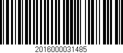 Código de barras (EAN, GTIN, SKU, ISBN): '2016000031485'