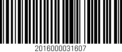 Código de barras (EAN, GTIN, SKU, ISBN): '2016000031607'