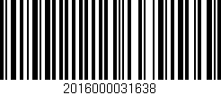 Código de barras (EAN, GTIN, SKU, ISBN): '2016000031638'