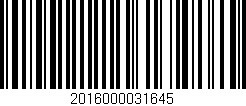 Código de barras (EAN, GTIN, SKU, ISBN): '2016000031645'