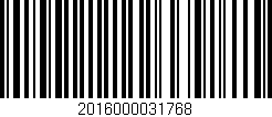 Código de barras (EAN, GTIN, SKU, ISBN): '2016000031768'