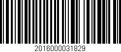 Código de barras (EAN, GTIN, SKU, ISBN): '2016000031829'